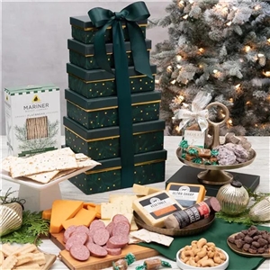 Tis The Season Meat and Cheese Gift Tower