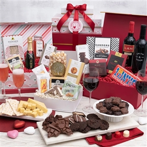 Valentine Wine, Champagne and Chocolate Gift Tower