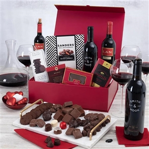 Valentine Red Wine and Chocolate Gift