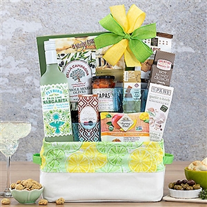 Flybird Baja Lime Margarita Bottle and Gourmet Foods Gift Basket