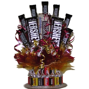 All Hershey Brand Candy Gift Bouquet - A collection of your favorite Hershey's brand candies in a combo cake bouquet.
