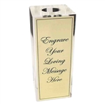 Crystal Rectangular Vase Stand with Optional Personalization - Add Optional Theme and Engraved Plate