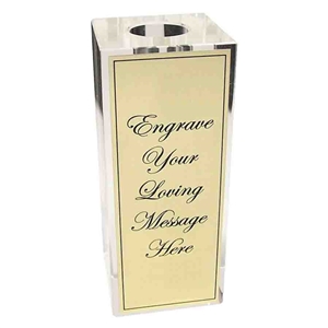 Crystal Rectangular Vase Stand with Optional Personalization - Add Optional Theme and Engraved Plate