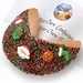 Giant Christmas Fortune Cookie includes your message inside as a 1 ft long fortune. Giant Fortune Cookie is dipped in your choice of chocolate, caramel or peanut butter.