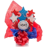 Star Shaped Cookie Bouquet with Personalized Text - Choose our 5, 7, 9 or 12 piece arrangement of Decorated Sugar Cookies.