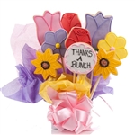 Flower Shaped Cut Out Sugar Cookies Baked Fresh to Order Comes Displayed Like a Flower Bouquet
