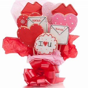 Lots of Love Cookie Bouquet - Choose our 5, 7, 9 or 12 piece arrangement of Cookies in a bouquet