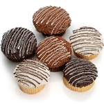 Classic Belgian Chocolate Gourmet Cupcakes - 6 Decadent cupcakes in your choice of flavors and icing