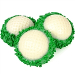 Golf Ball Chocolate Dipped Oreos - Oreo Cookies dipped in high quality Belgian Chocolates and decorated in green and white to look like golf balls.