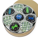 Fathers Day Chocolate Dipped Oreos Gift Tin of 16 Cookies