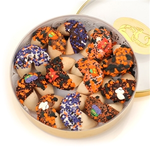Halloween Fortune Cookies in Round Gift Box