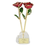Crystal Heart Shaped Bud Vase Made for Two Everlasting Roses