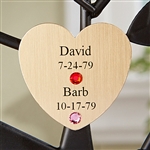Engraved Family Tree Couple's Gold Heart Charm