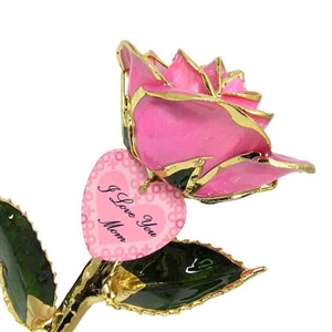 Mother's Day Rose with a Personalized Heart Charm
