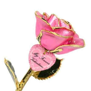 Valentine Rose with a Valentine Heart Charm Personalized