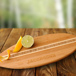 Personalized Surfboard Shaped Wooden Cutting Board